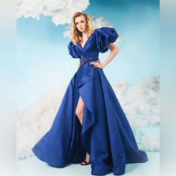 Fouad Sarkis Royal Blue Even Gown - Picture 3 of 8